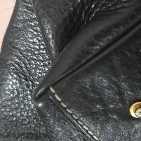 Dooney & Bourke Black and Brown Leather Satchel With Matching Key Ring - Picture 13 of 15